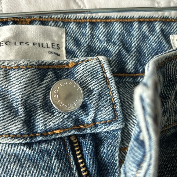 Avec Les Filles High Rise destructed wash Straight Fit Jean Nwt/size 30 - Picture 4 of 9